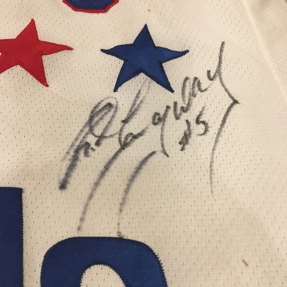 Vntg Washington Capitals Langway Signed Jersey - Picture 3 of 8